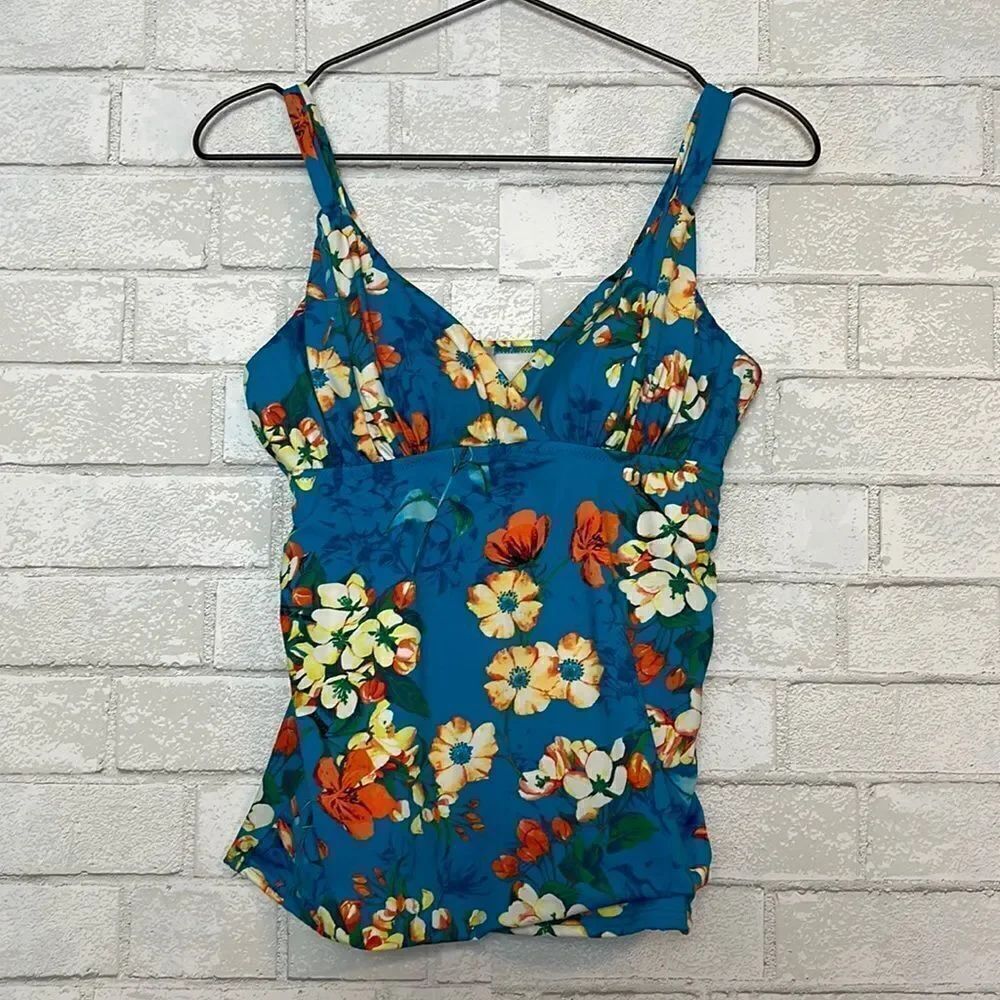 Lands End Tropical Floral Tankini Top 8